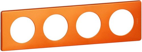 Рамка универсальная Legrand Celiane 4-м. металл оранж пунктум картинка